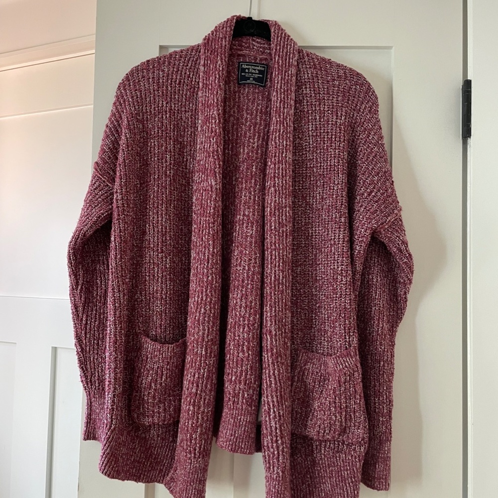 Maroon Abercrombie & Fitch Open Front Cardigan Sweater XS